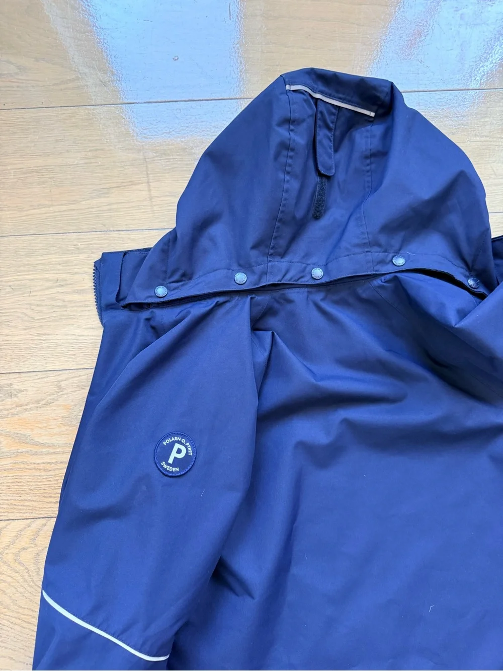 Polarn O Pyret Navy Hooded Wind and Rain Jacket